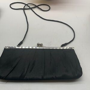 Fioni Black Silver evening bag Formal Prom purse. SM1686